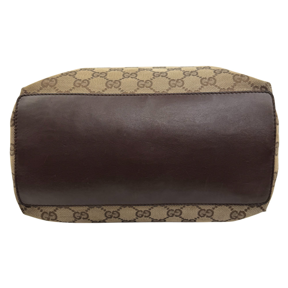 GUCCI GG Brown Canvas Tote Shoulder Bag LHQ936
