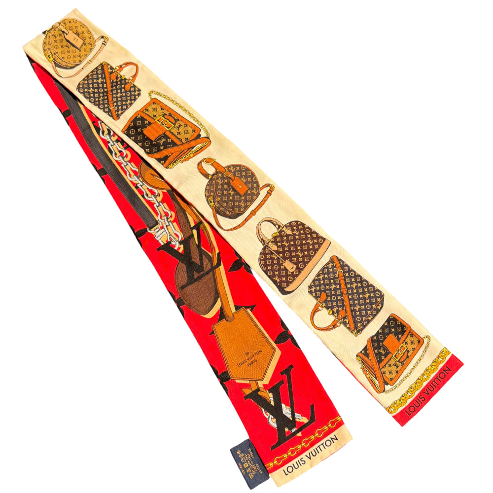 LOUIS VUITTON Monogram Silk Tribute Bandeau Twilly Scarf LHQ937