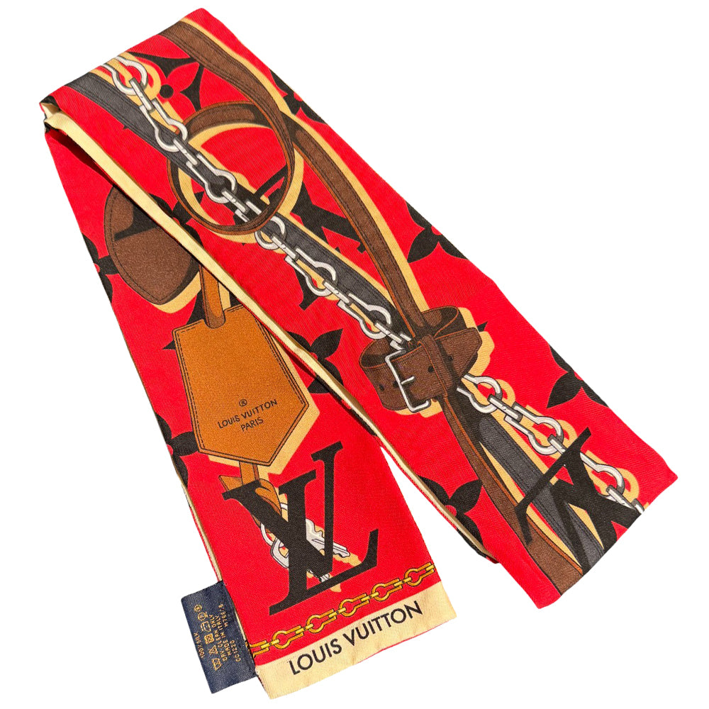 LOUIS VUITTON Monogram Silk Tribute Bandeau Twilly Scarf LHQ937