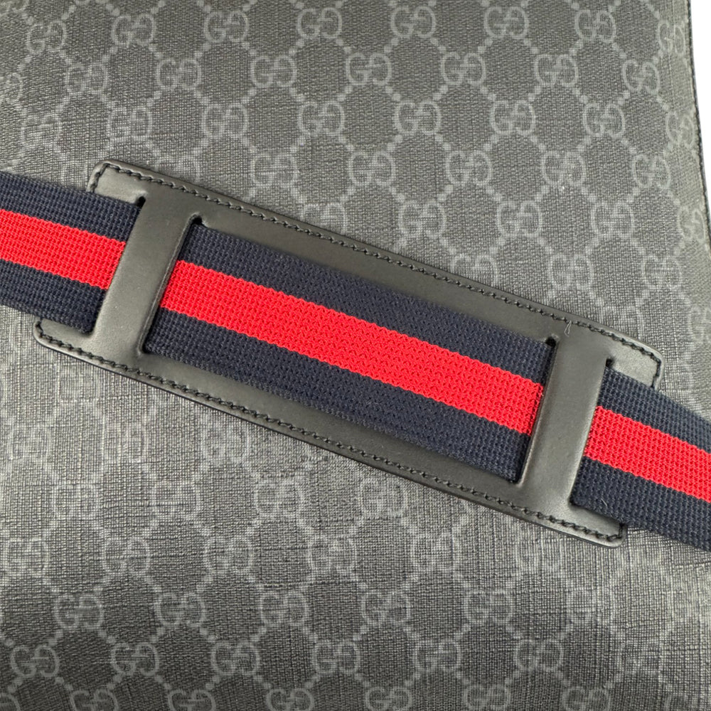 GUCCI Large GG Black Supreme Canvas Crossbody Shoulder Bag LHQ943