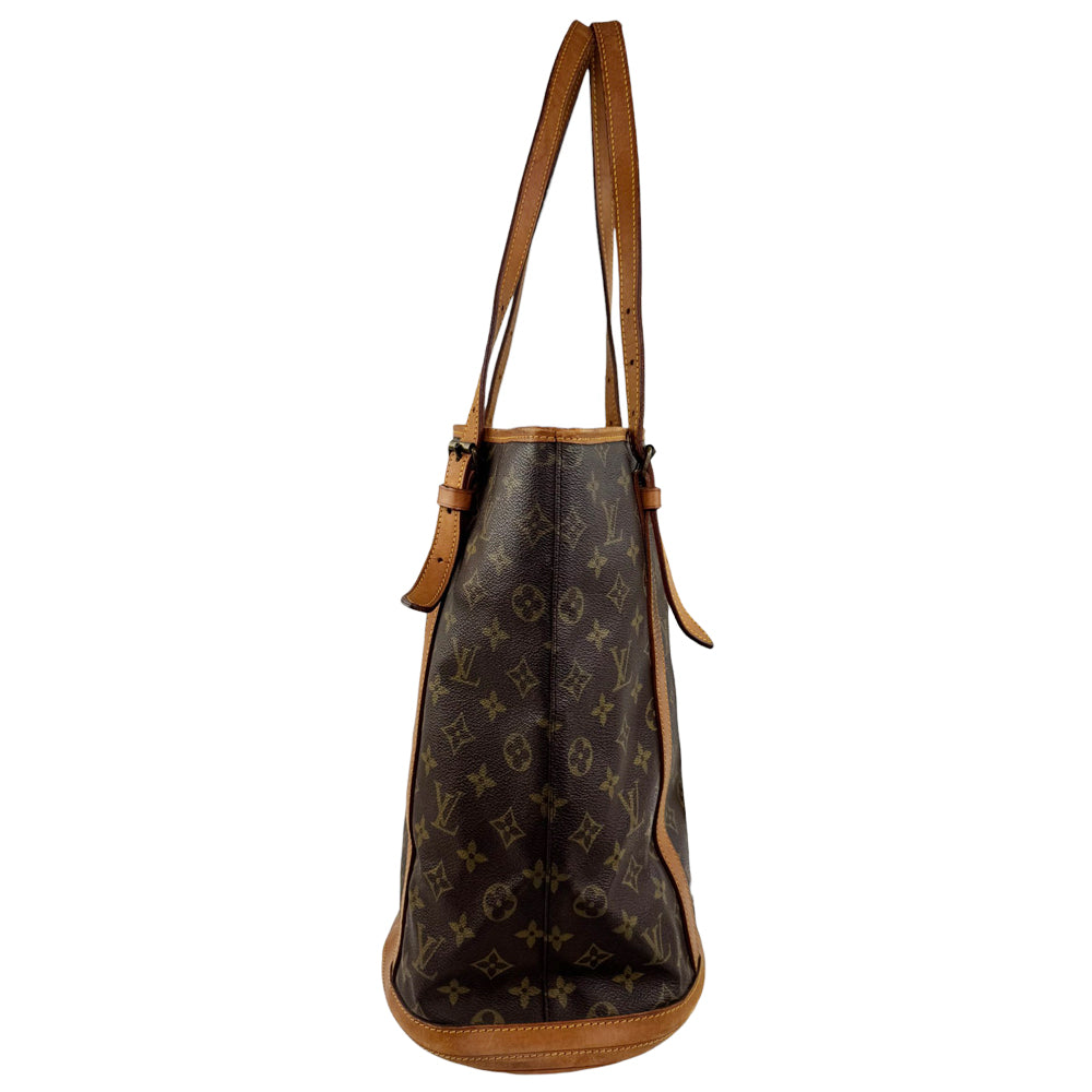 LOUIS VUITTON Brown Monogram Bucket GM Tote Shoulder Bag LHQ946