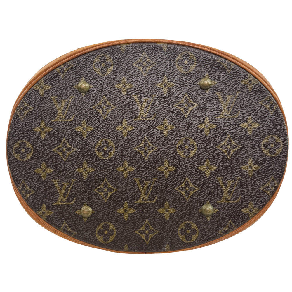 LOUIS VUITTON Brown Monogram Bucket GM Tote Shoulder Bag LHQ946