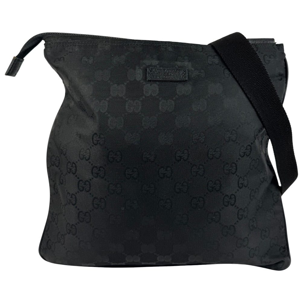 GUCCI GG Black Nylon Crossbody Shoulder Bag LHQ948
