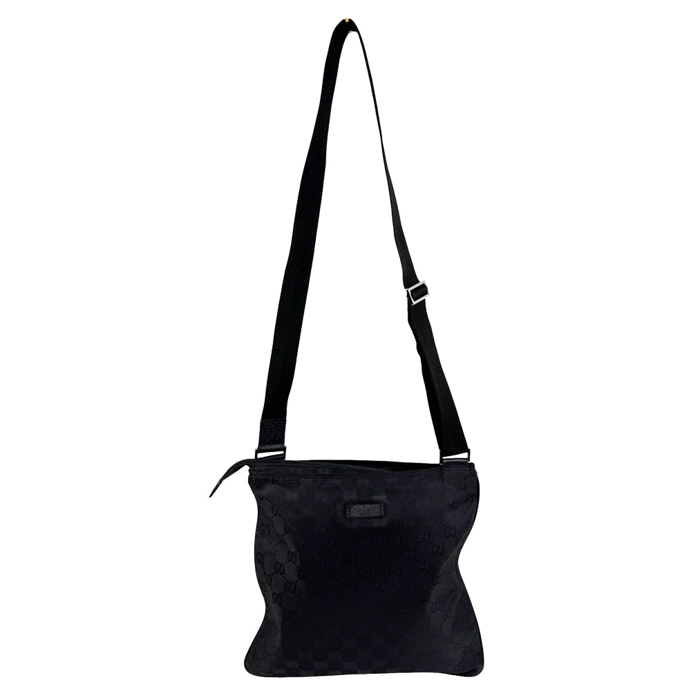GUCCI GG Black Nylon Crossbody Shoulder Bag LHQ948