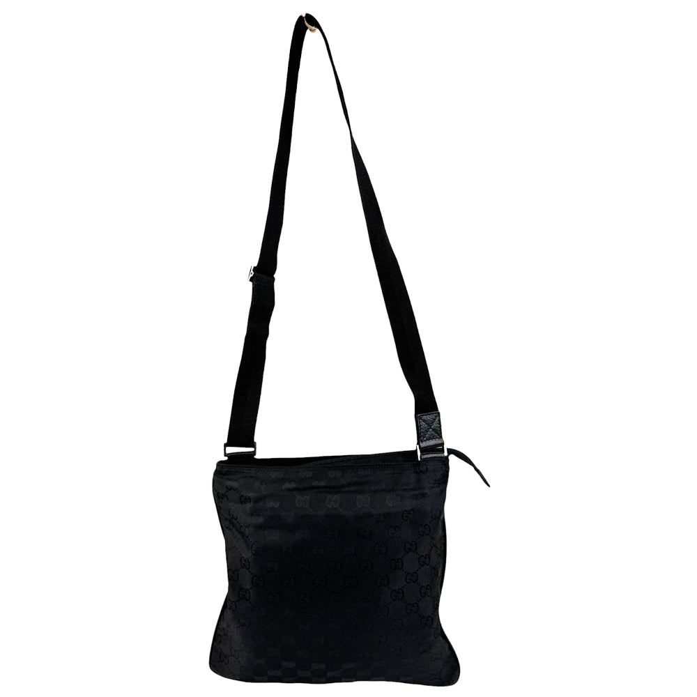 GUCCI GG Black Nylon Crossbody Shoulder Bag LHQ948