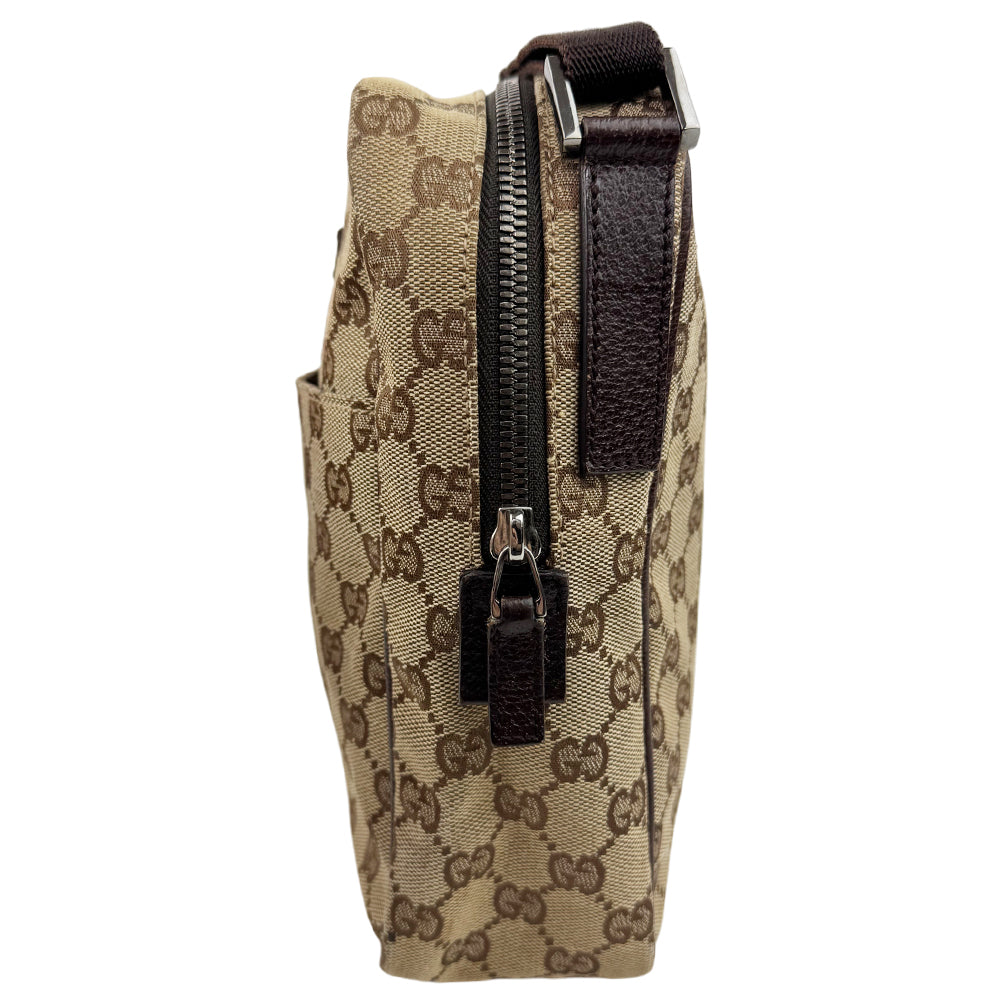 GUCCI GG Brown Canvas Crossbody Shoulder Bag LHQ949