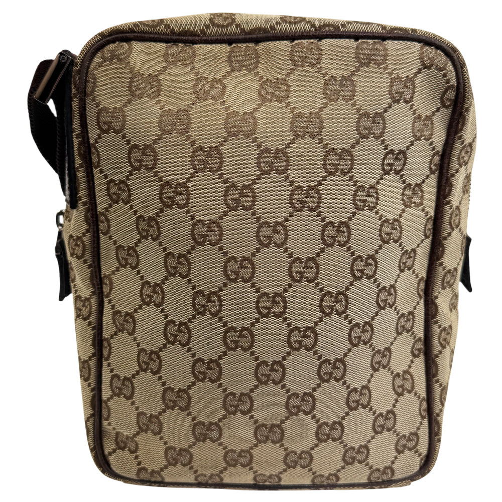 GUCCI GG Brown Canvas Crossbody Shoulder Bag LHQ949