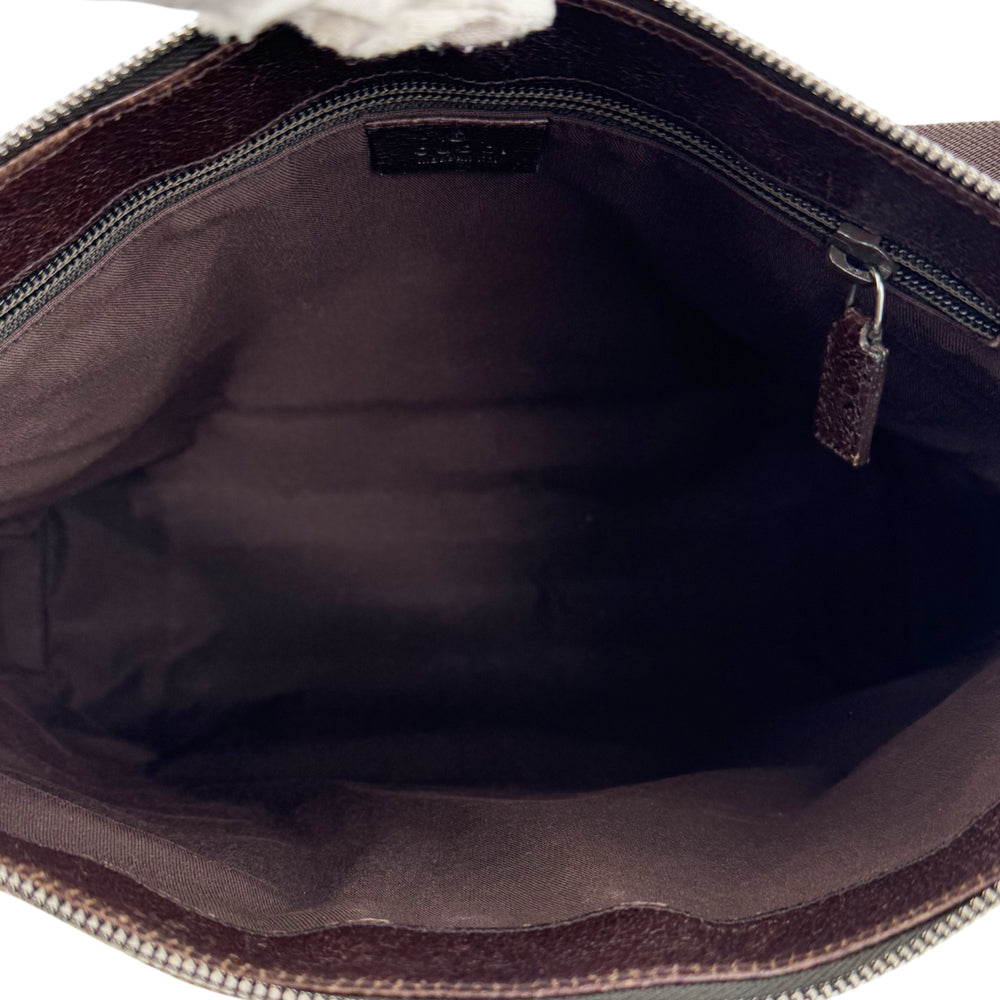 GUCCI GG Brown Canvas Crossbody Shoulder Bag LHQ951
