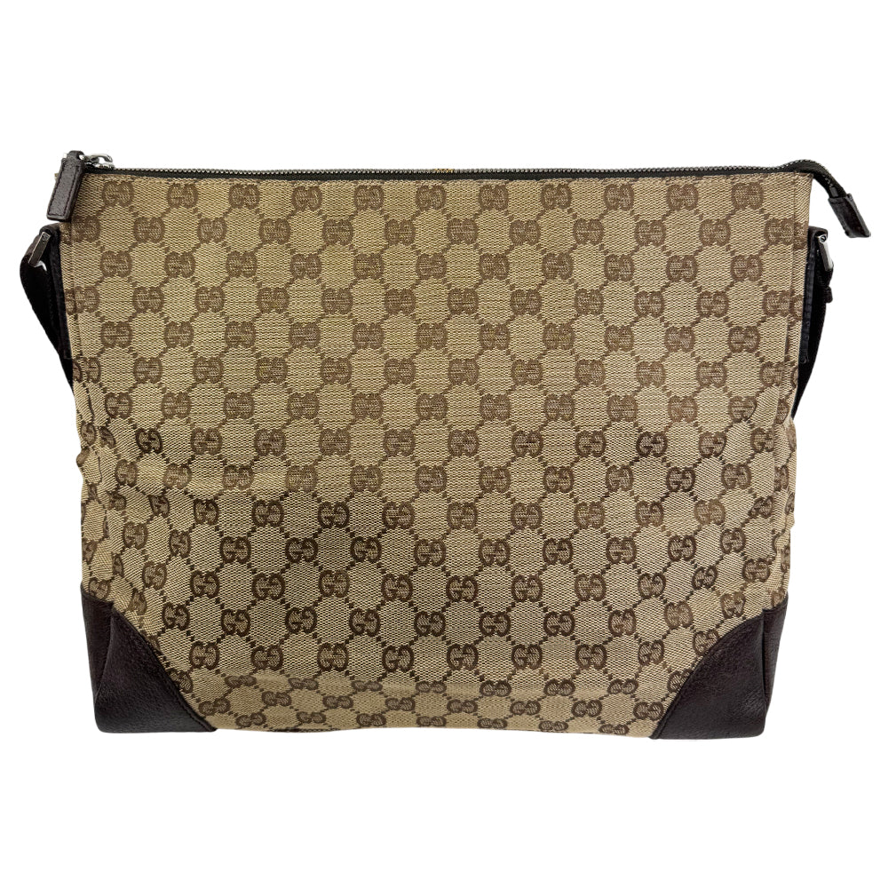GUCCI GG Brown Canvas Crossbody Shoulder Bag LHQ951