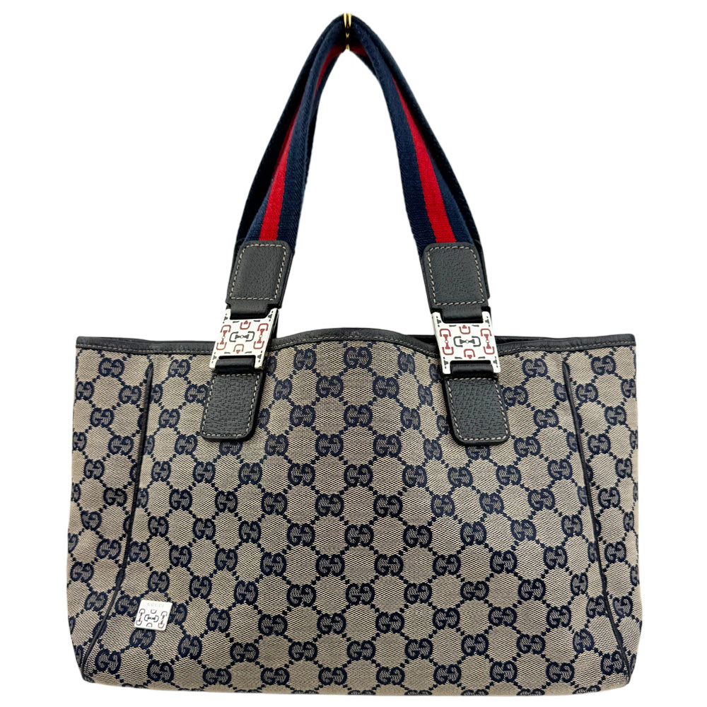 GUCCI GG Canvas Sherry Line Tote Shoulder Bag LHQ952