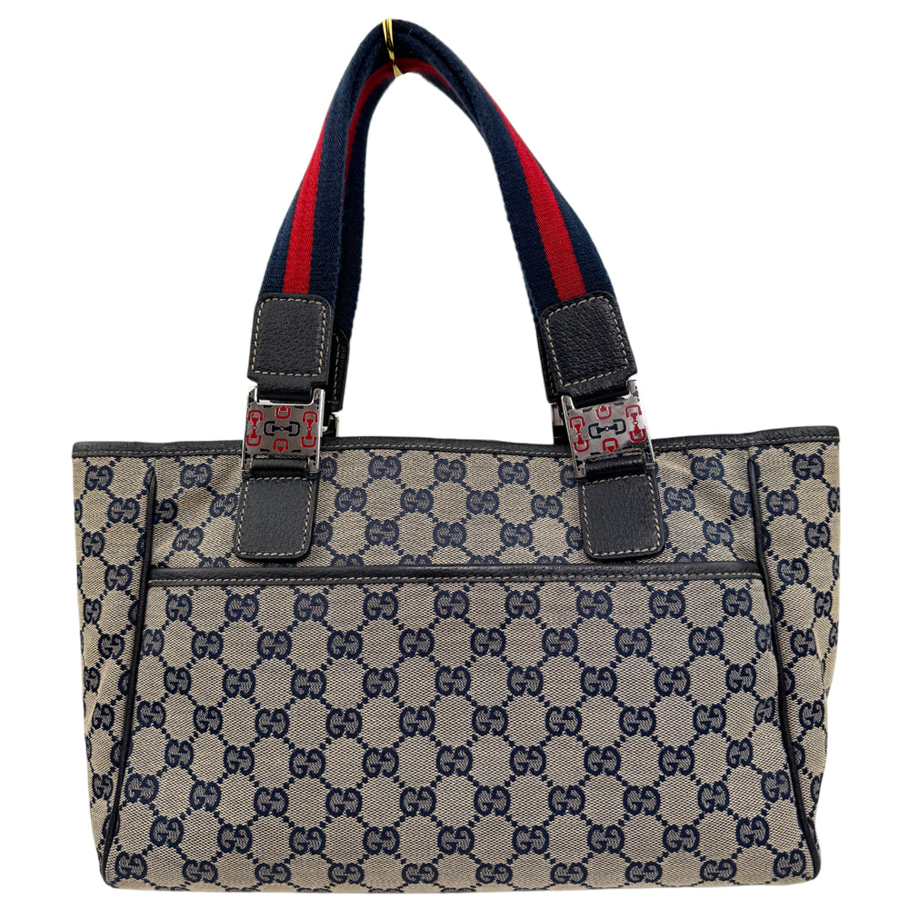 GUCCI GG Canvas Sherry Line Tote Shoulder Bag LHQ952