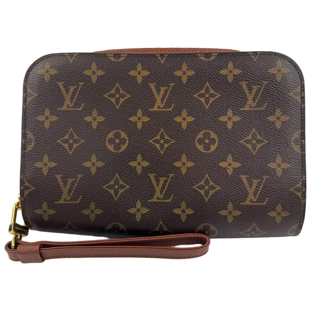 LOUIS VUITTON Orsay Brown Monogram Pochette Pouch Clutch LHQ954