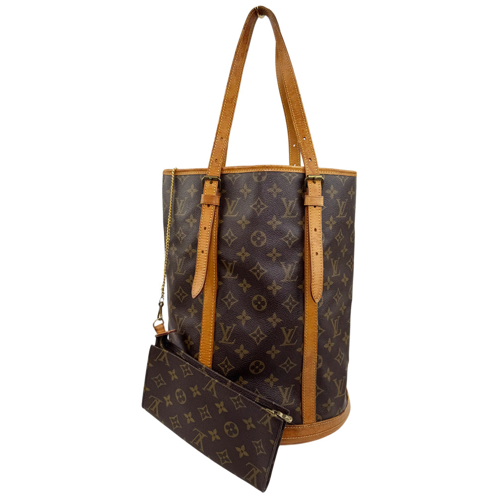 LOUIS VUITTON Brown Monogram Bucket GM Tote Shoulder Bag LHQ959