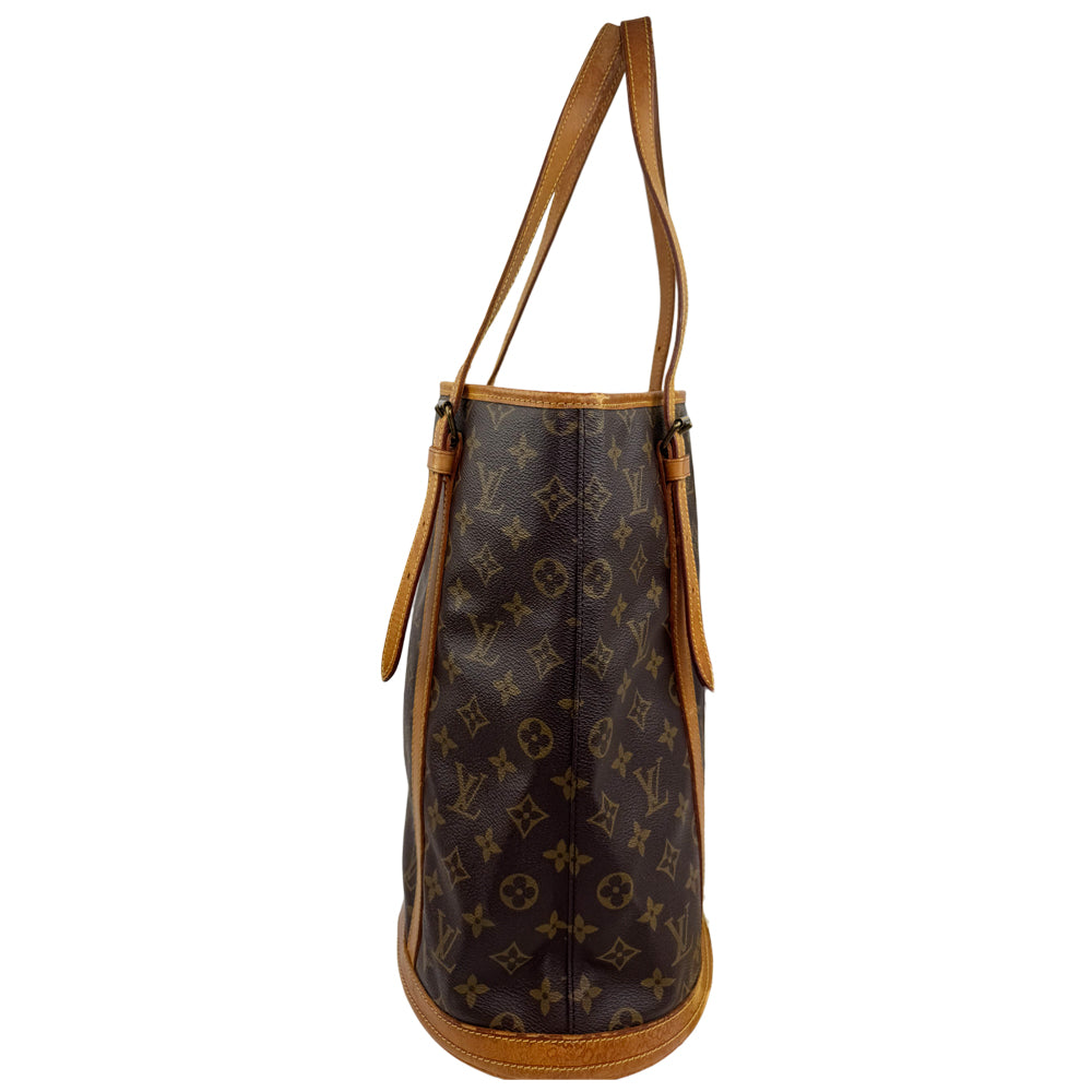 LOUIS VUITTON Brown Monogram Bucket GM Tote Shoulder Bag LHQ959