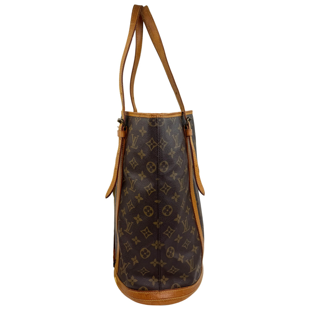LOUIS VUITTON Brown Monogram Bucket GM Tote Shoulder Bag LHQ959