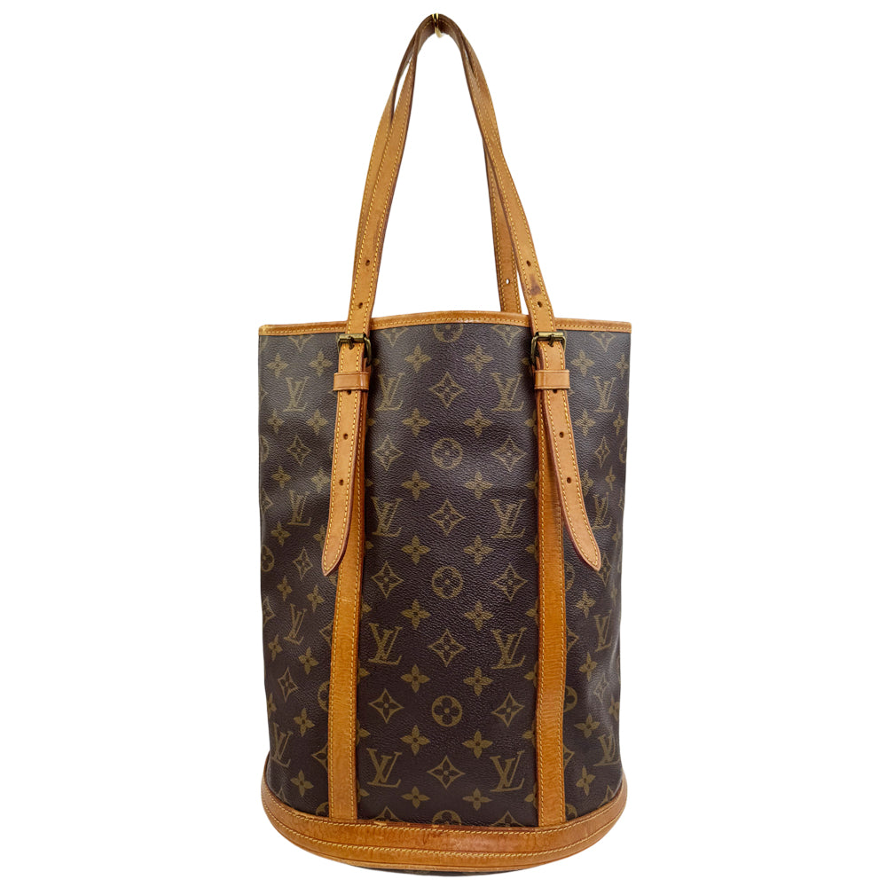 LOUIS VUITTON Brown Monogram Bucket GM Tote Shoulder Bag LHQ959