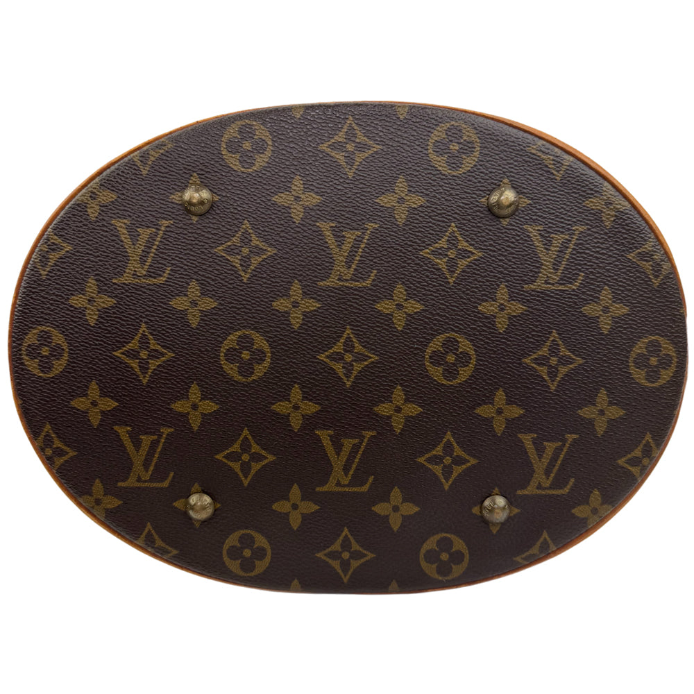 LOUIS VUITTON Brown Monogram Bucket GM Tote Shoulder Bag LHQ959