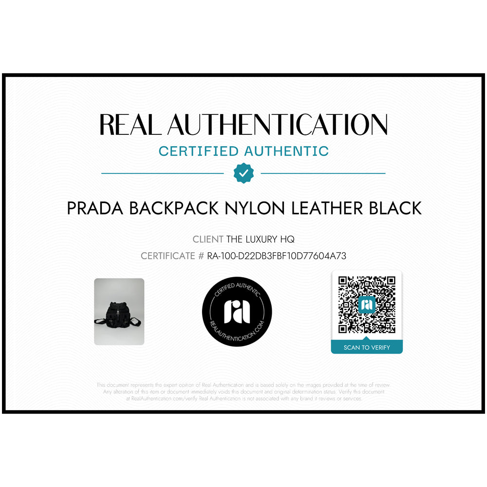 PRADA Black Re-Nylon & Black Leather Backpack Bag LHQ96