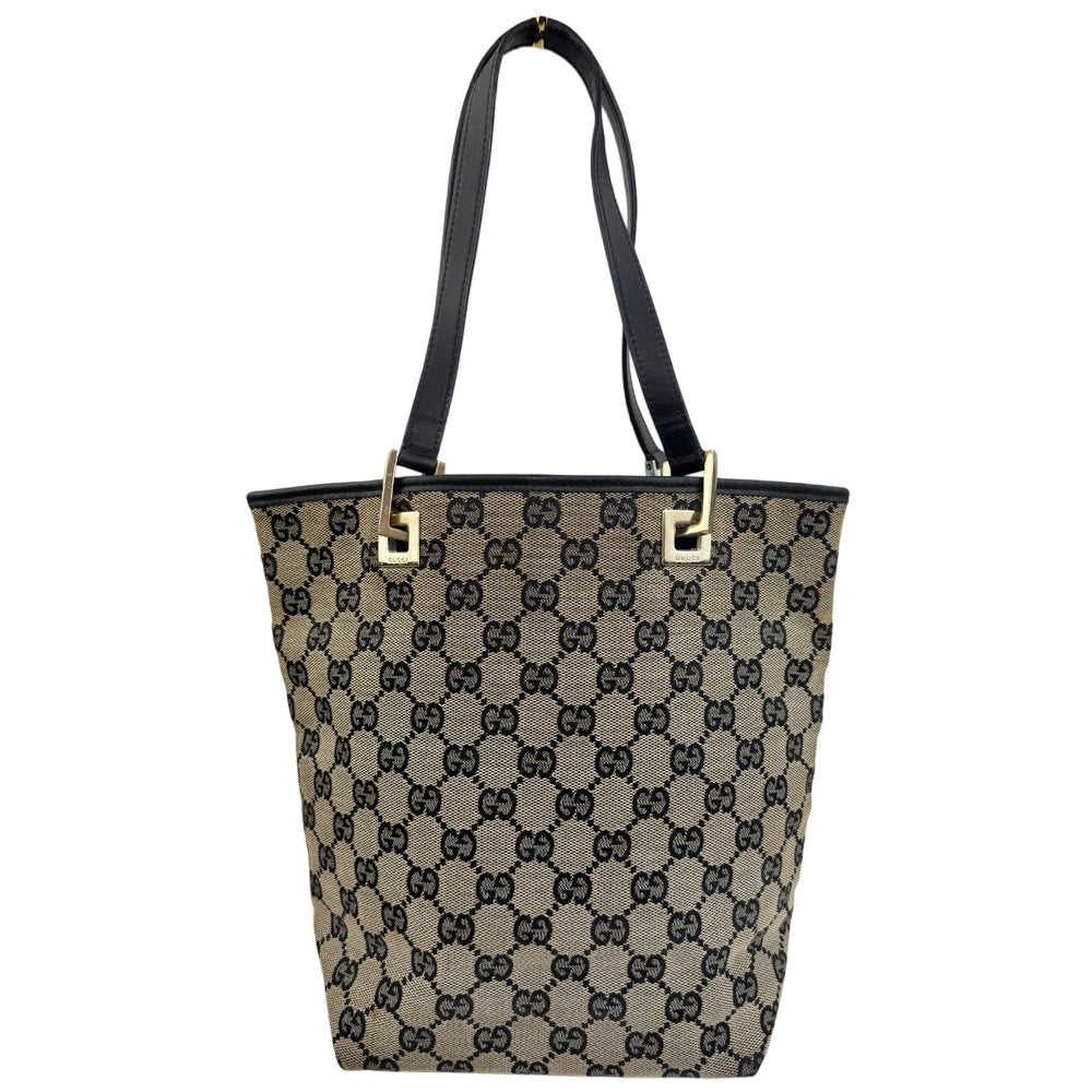 GUCCI GG Brown Canvas Tote Shoulder Bag LHQ962