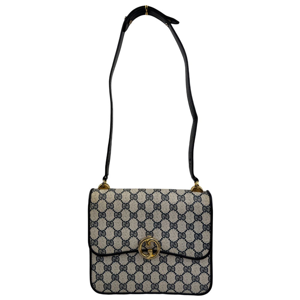 GUCCI Beige/Grey GG Supreme Shoulder Bag LHQ964