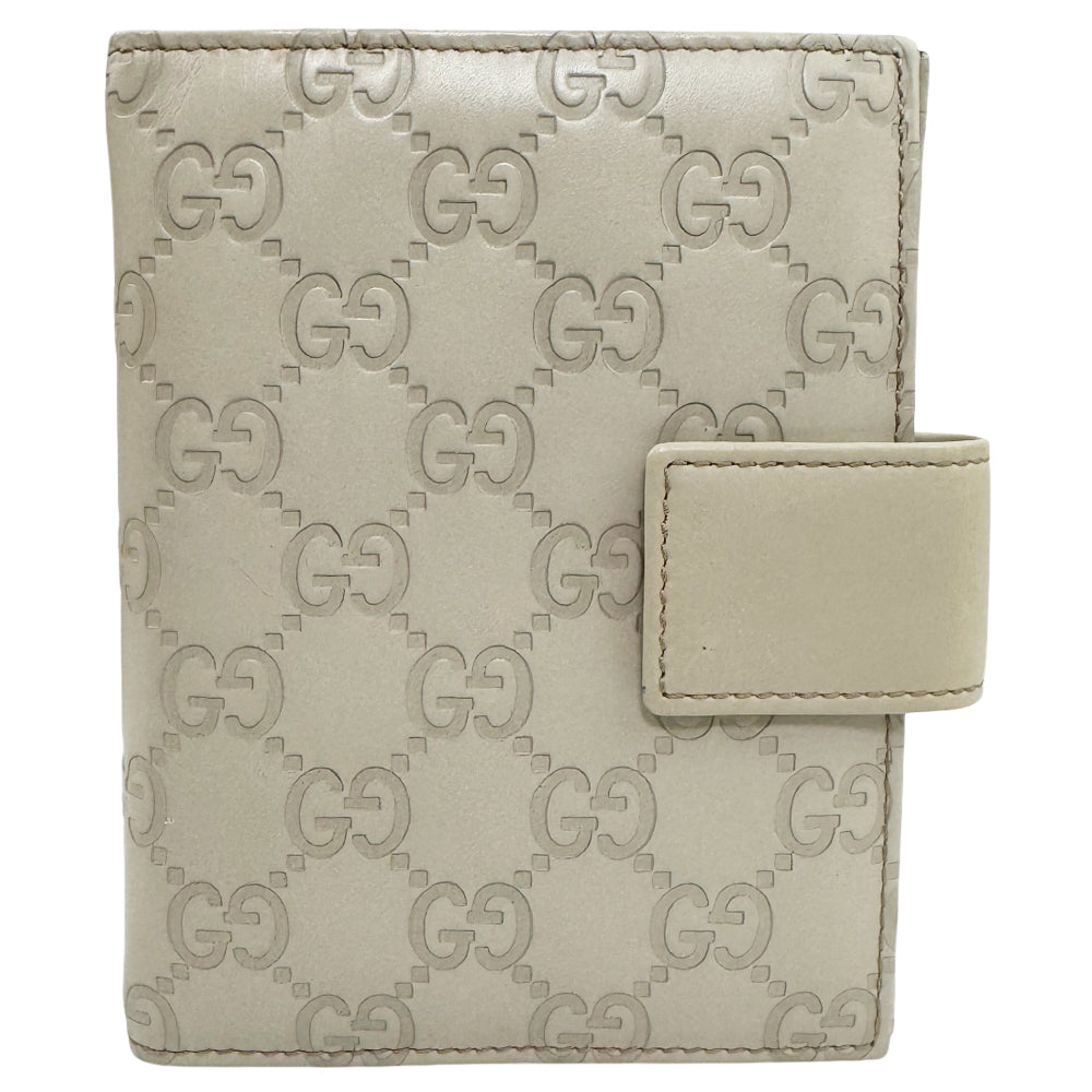 GUCCI Cream Leather Guccissima Notebook/Card Holder LHQ965