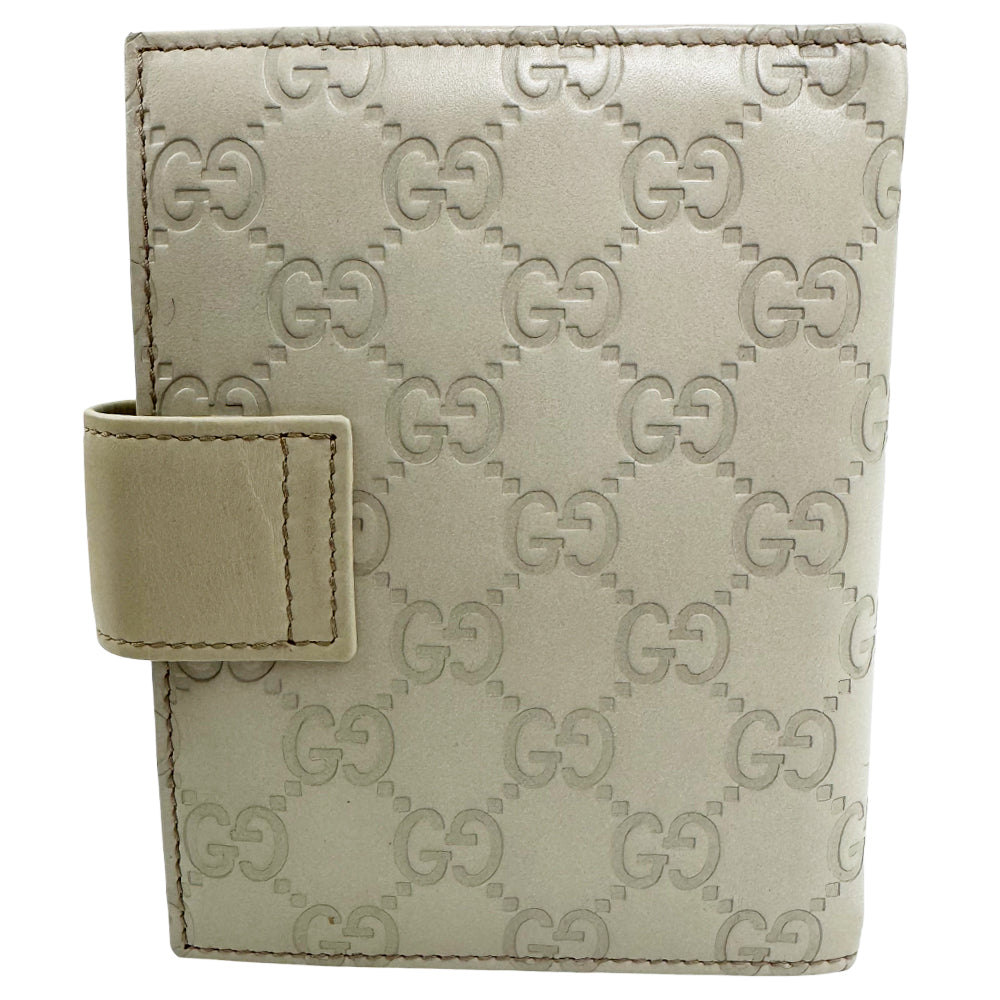 GUCCI Cream Leather Guccissima Notebook/Card Holder LHQ965