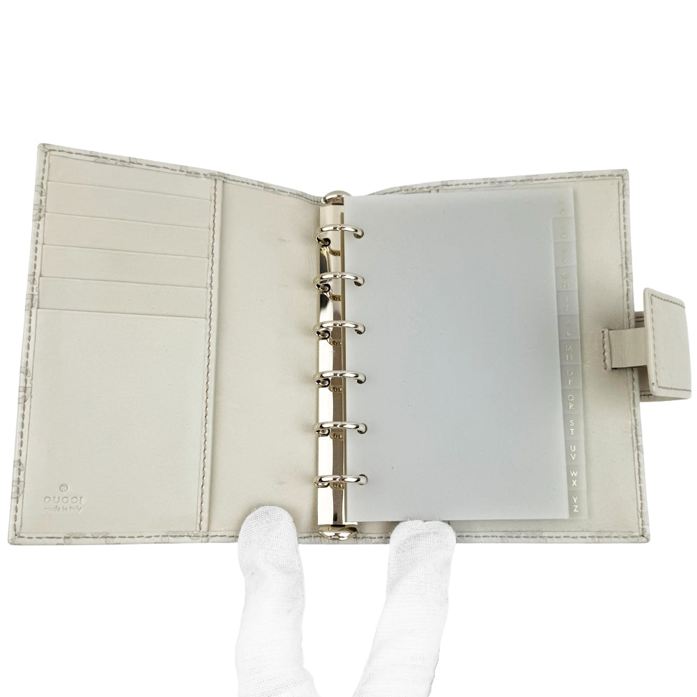GUCCI Cream Leather Guccissima Notebook/Card Holder LHQ965