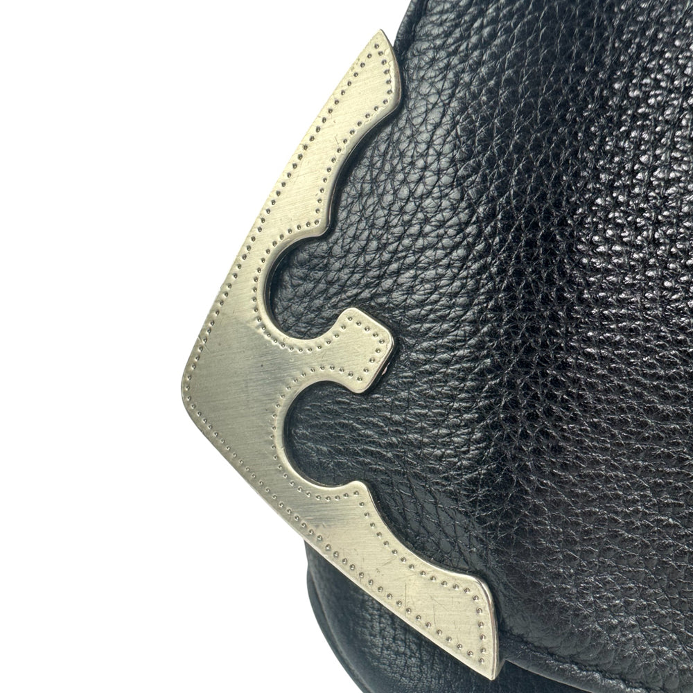 PRADA Black Leather Shoulder Bag LHQ968