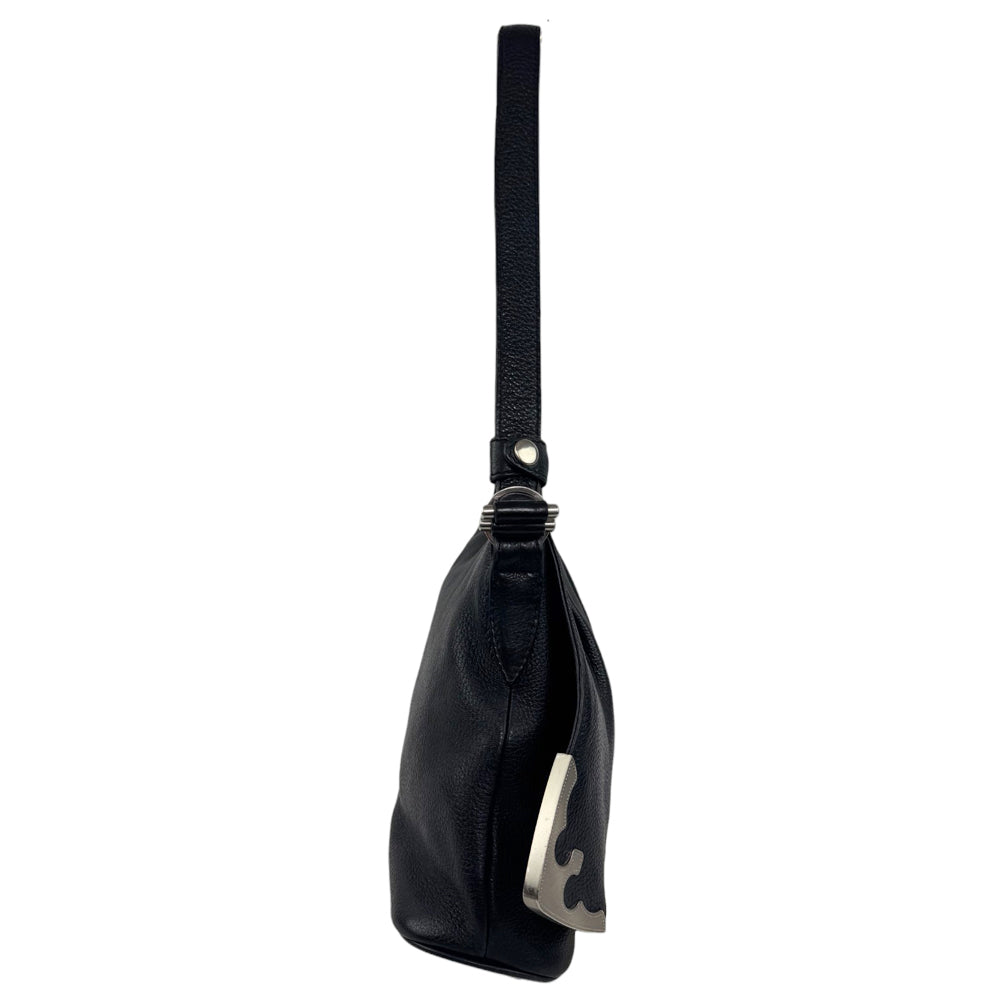 PRADA Black Leather Shoulder Bag LHQ968