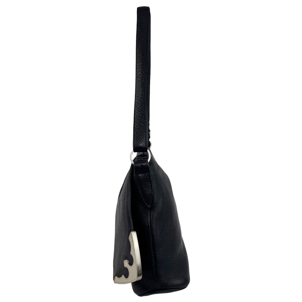 PRADA Black Leather Shoulder Bag LHQ968