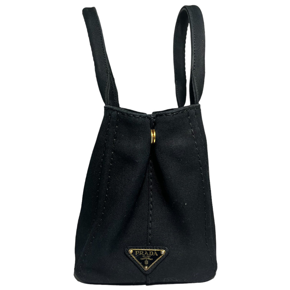 PRADA Canapa Tote Bolso Lona Negro LHQ97