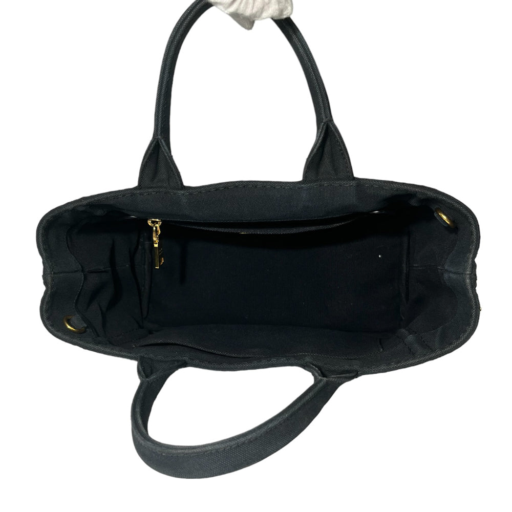 PRADA Canapa Tote Sac en toile noir LHQ97