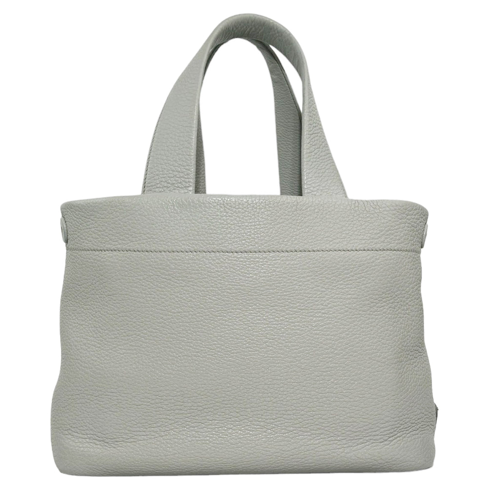 PRADA Borsa con logo punzonato in pelle grigio LHQ98