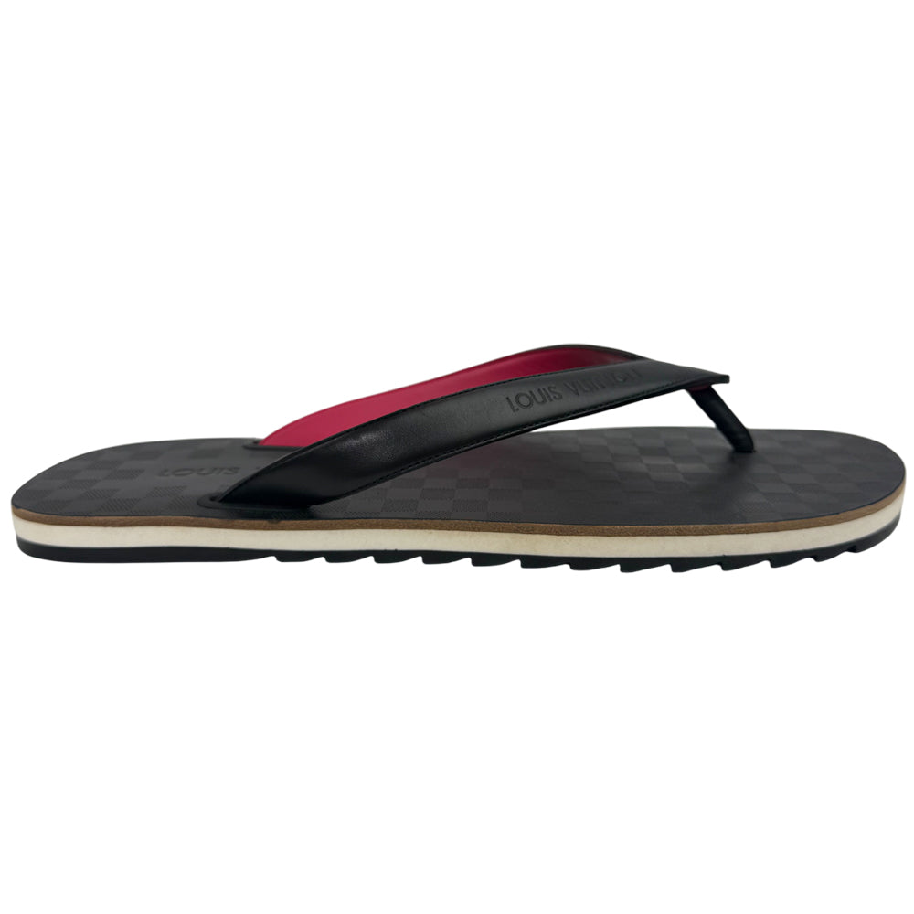 LOUIS VUITTON Damier Graphite Mens Sandals Flip Flops LHQ986