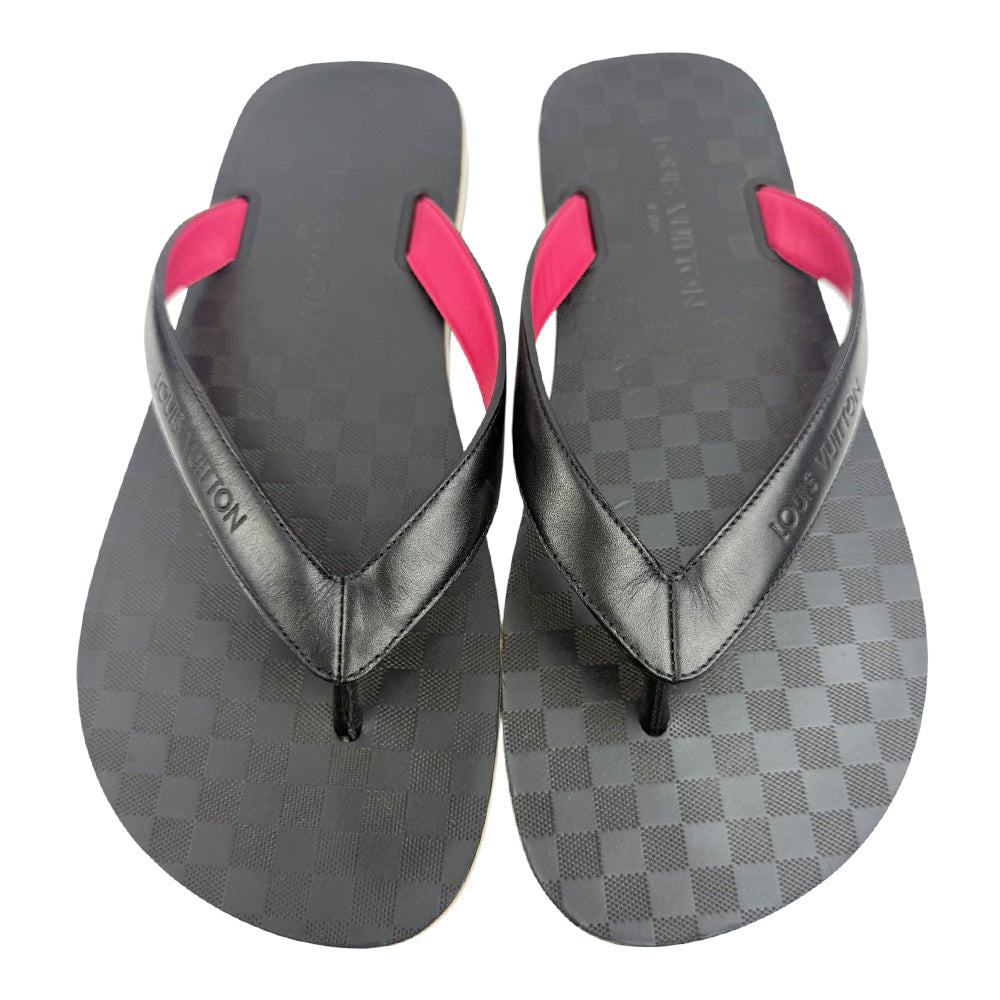 LOUIS VUITTON Damier Graphite Mens Sandals Flip Flops LHQ986