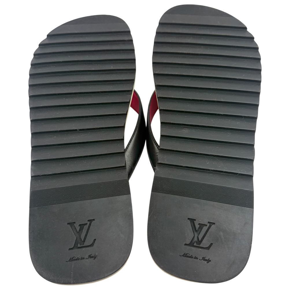 LOUIS VUITTON Damier Graphite Mens Sandals Flip Flops LHQ986