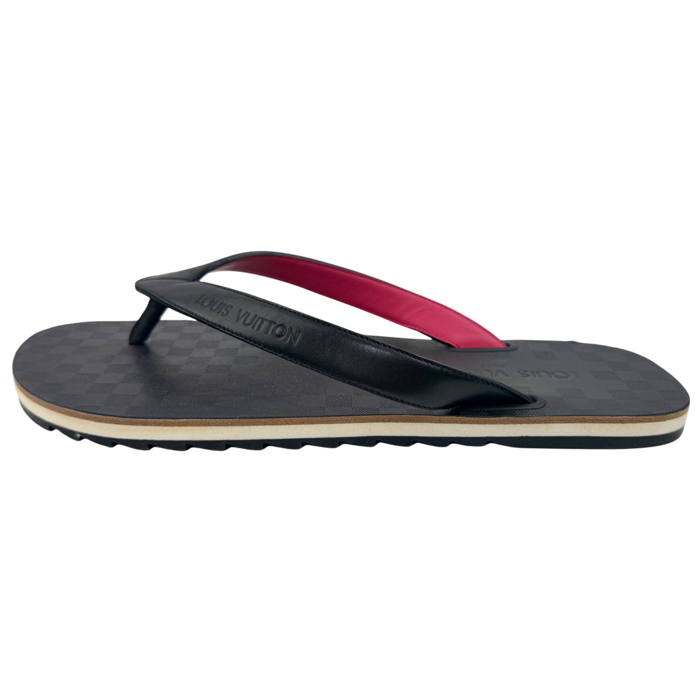 LOUIS VUITTON Damier Graphite Mens Sandals Flip Flops LHQ986