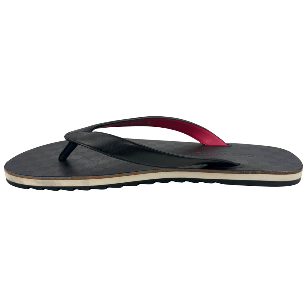 LOUIS VUITTON Damier Graphite Mens Sandals Flip Flops LHQ986