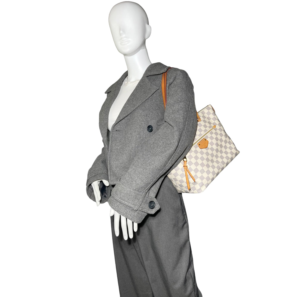 LOUIS VUITTON Iena PM Azur Damier Shoulder Tote Bag LHQ44