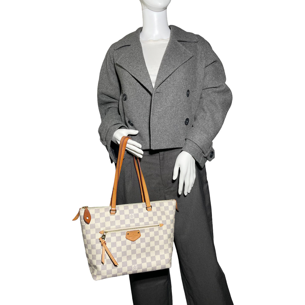 LOUIS VUITTON Iena PM Azur Damier Shoulder Tote Bag LHQ44