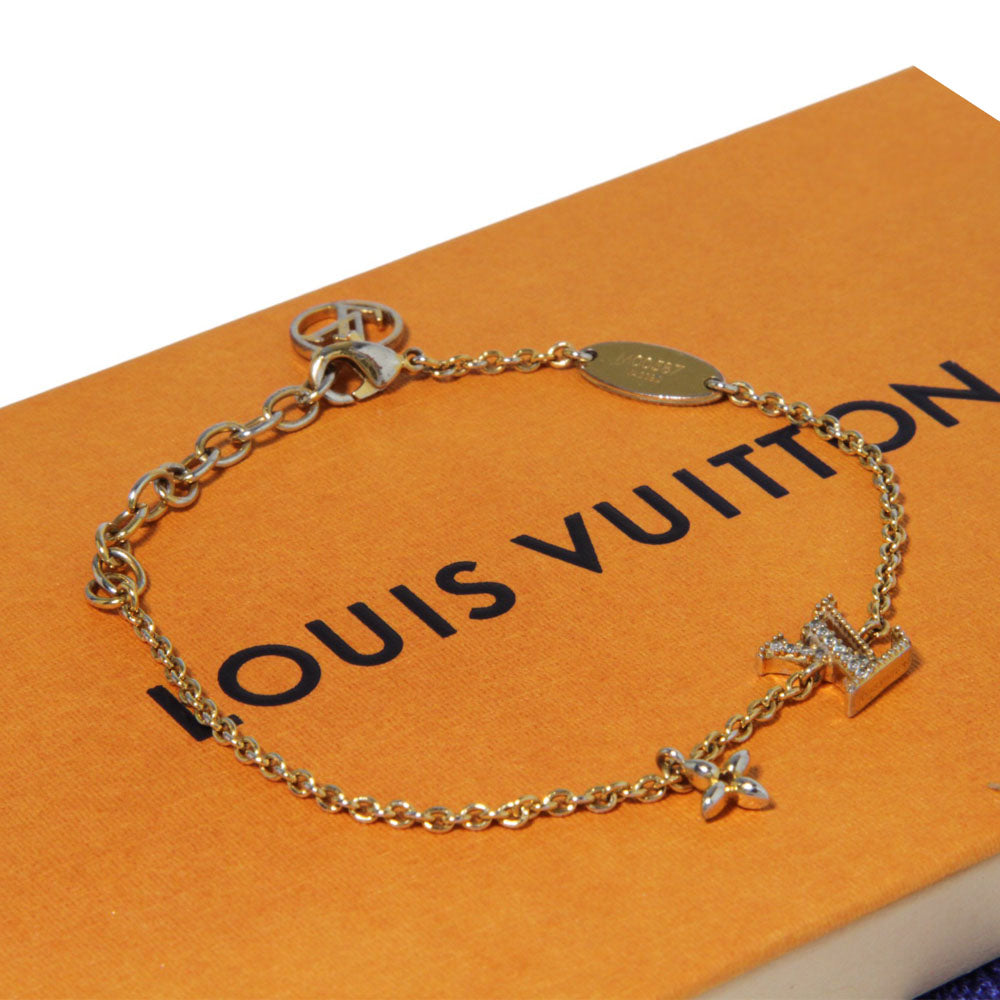 LOUIS VUITTON LV Bracciale Iconico Metallo e Zircone LHQ156