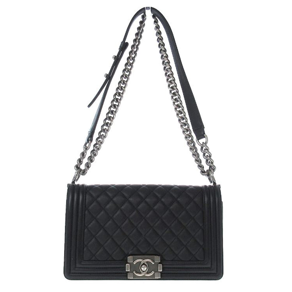 CHANEL Boy Bolso de hombro Chanel/Matelasse Piel de cordero negra Mujer RES01