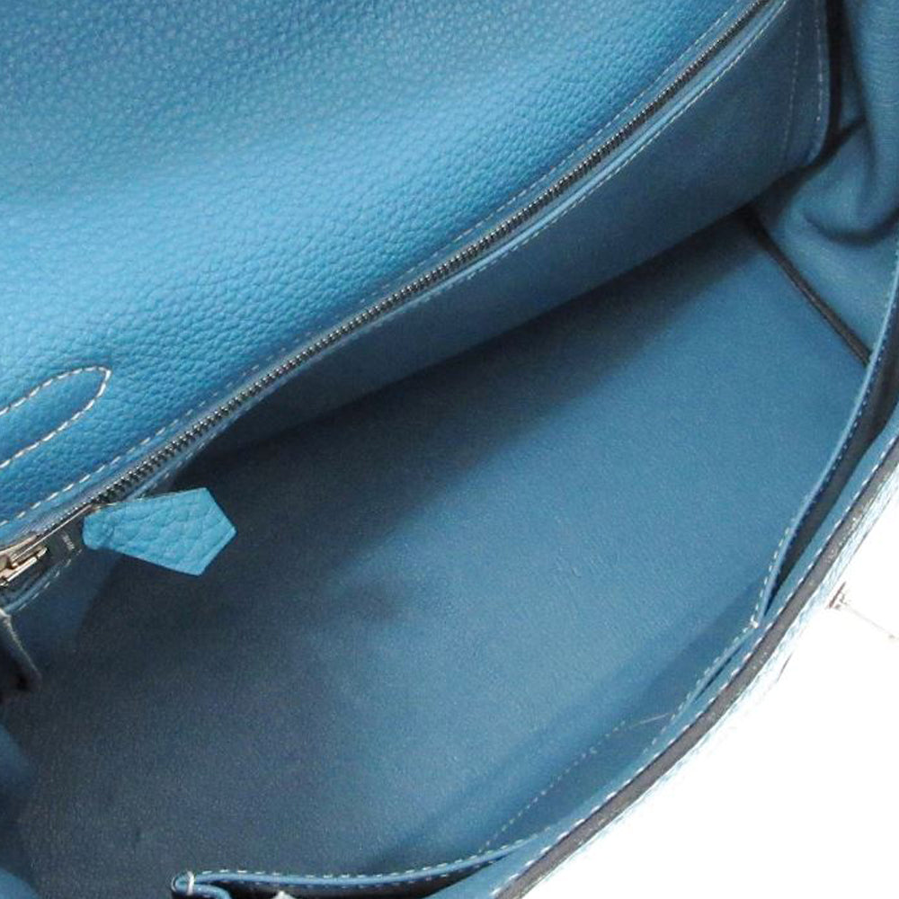 HERMES Kelly 32 Handtasche Blau Jean Togo RES03