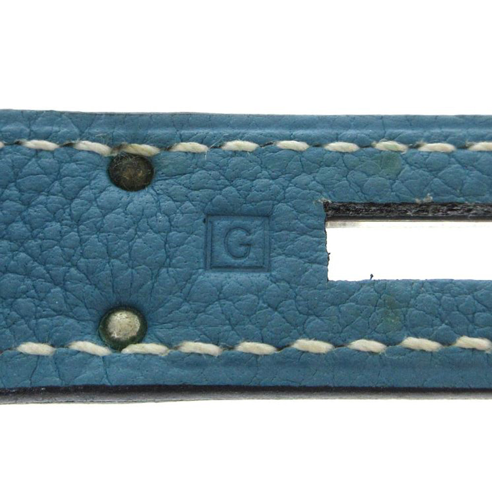 HERMES Kelly 32 Handtasche Blau Jean Togo RES03