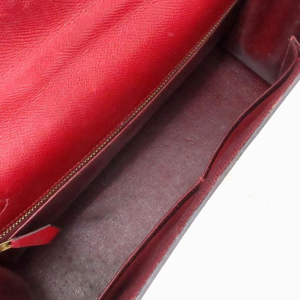 HERMES Kelly 32 Handbag rouge ash Veau Graine Couchevel RES29