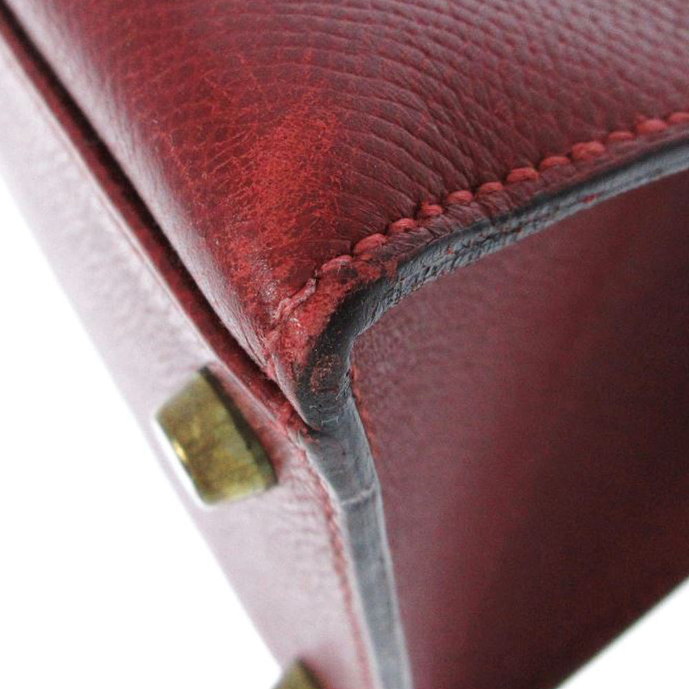 HERMES Kelly 32 Handtasche rouge ash Veau Graine Couchevel RES29