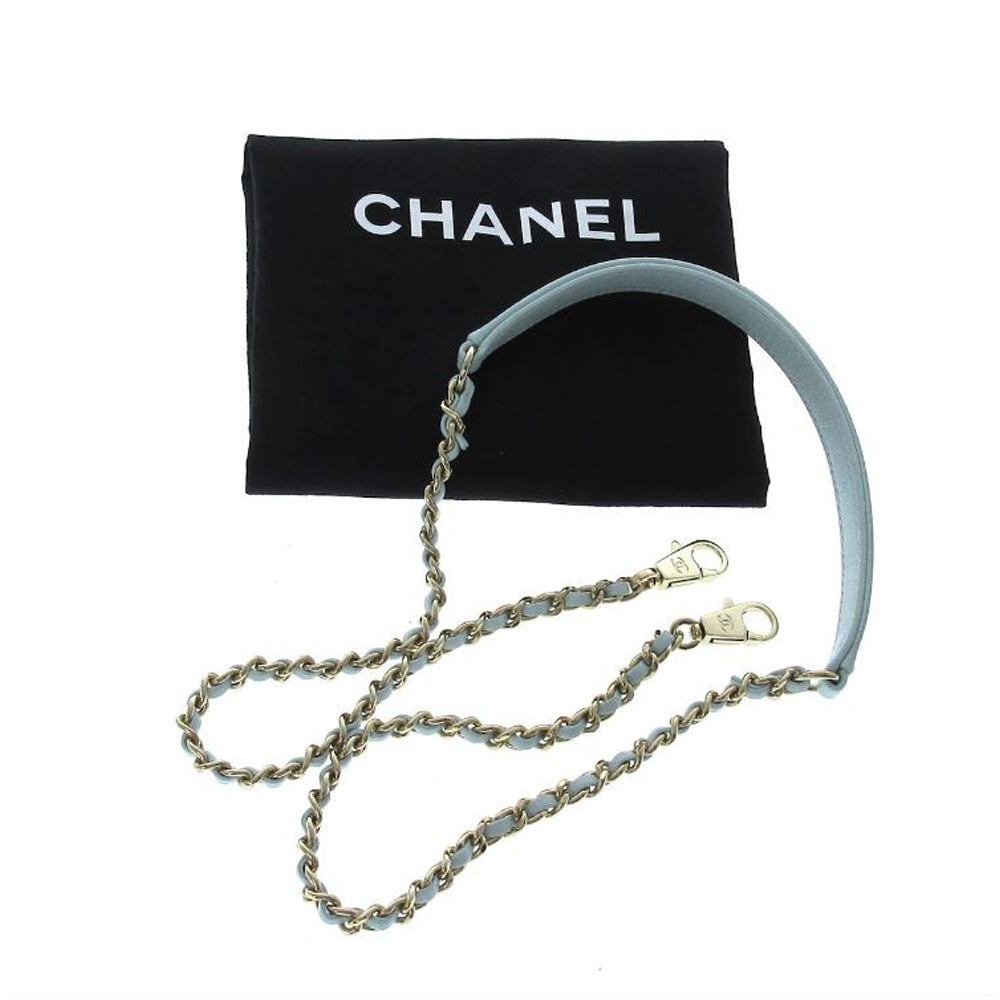 CHANEL Matelasse Top Handle Mini Flap Handtasche Hellblau Women's RES31