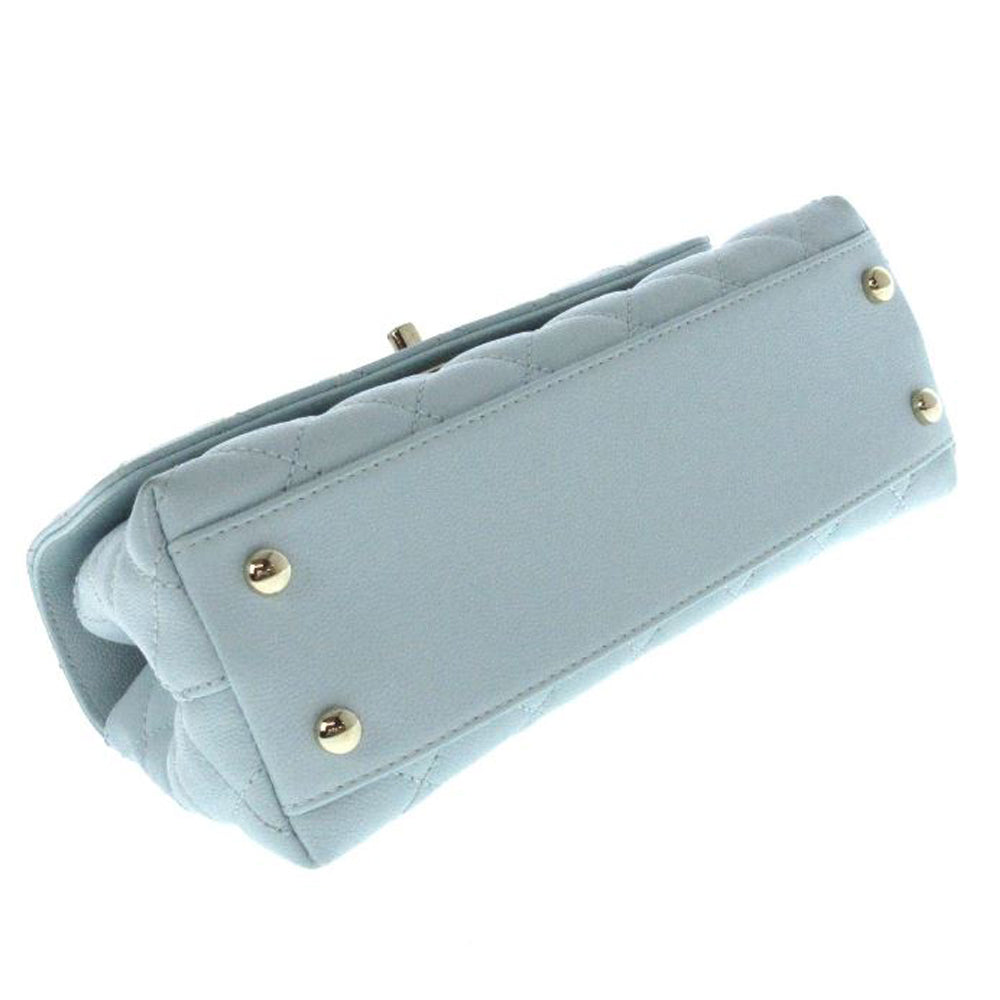 CHANEL Matelasse Top Handle Mini Flap Handbag Light Blue Donna RES31