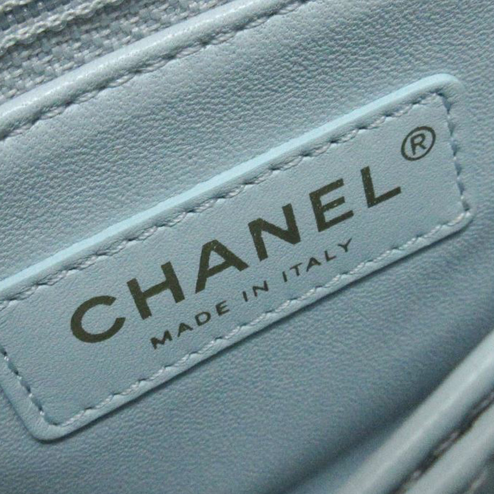 CHANEL Matelasse Top Handle Mini Flap Handbag Light Blue Donna RES31