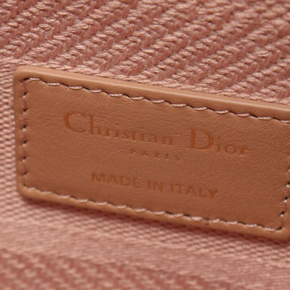 CHRISTIAN DIOR Lady D-Lite Medium Handbag Canvas Pink RES40